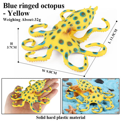 Oenux Ocean Animals Simulation Hermit Crab Nautiloidea Octopus Sea Life Model Figurines Action Figures Collection Kids Toy Gift