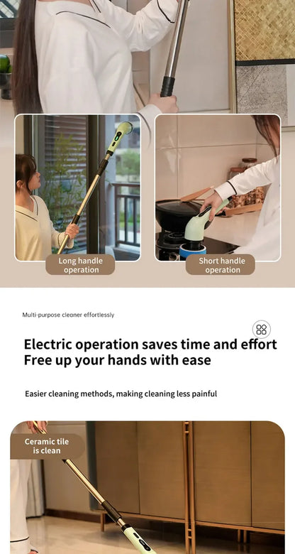 Cordless Spin Scrubber Electric Multipurpose Cleaning Brush for Kitchen Bathroom Toilet - Household Hair Brushes And Mops