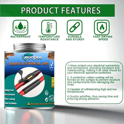 Liquid Waterproof Electrical Tape Epoxy Resin Black Glue Quick Drying Sealant For Wires And Cables Home Use Fix Line Glue