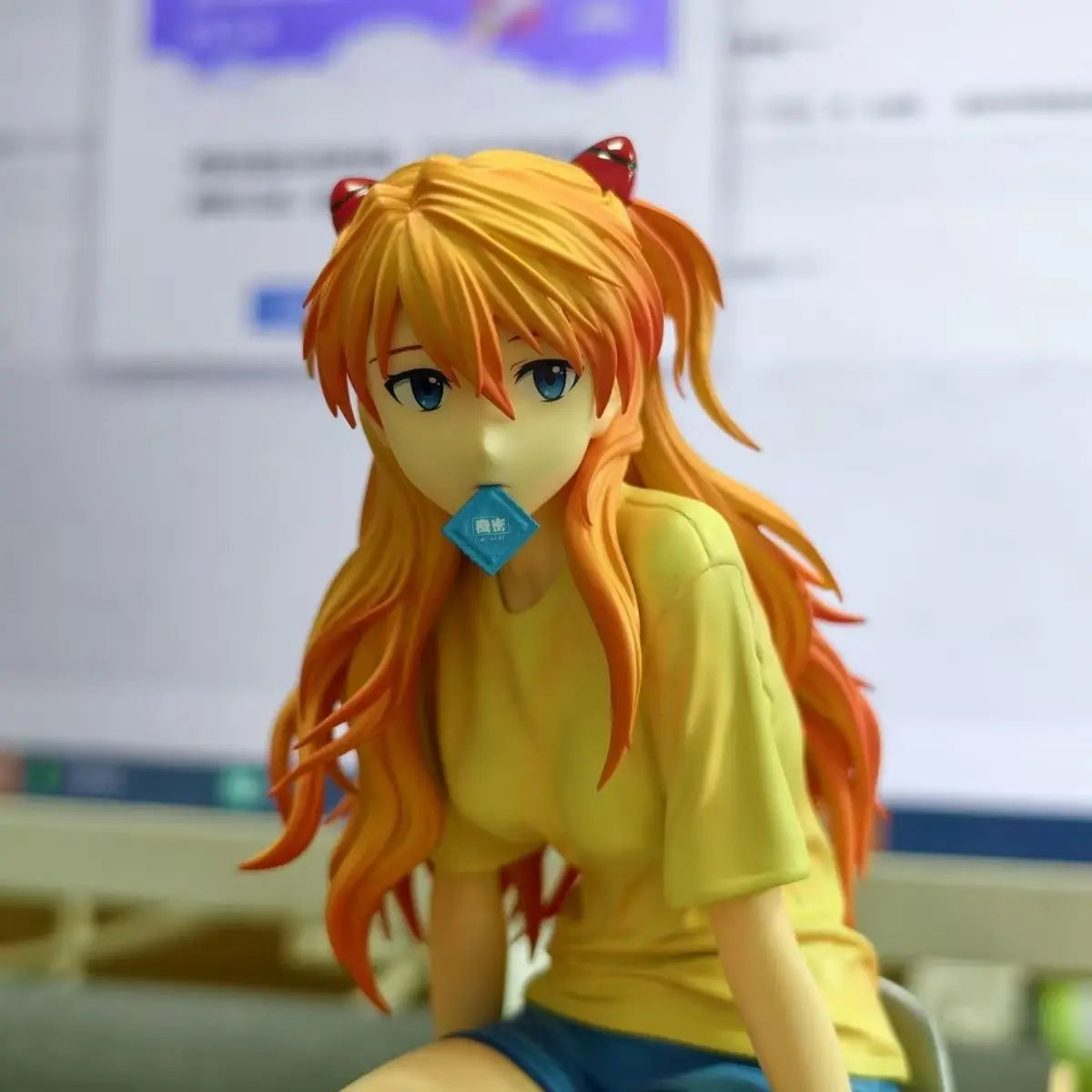 25cm 9.8 inch Anime Asuka Langley Soryu Action Figures Pvc Statue Desktop Ornamen Collection Statue Model Decoration Room Gift