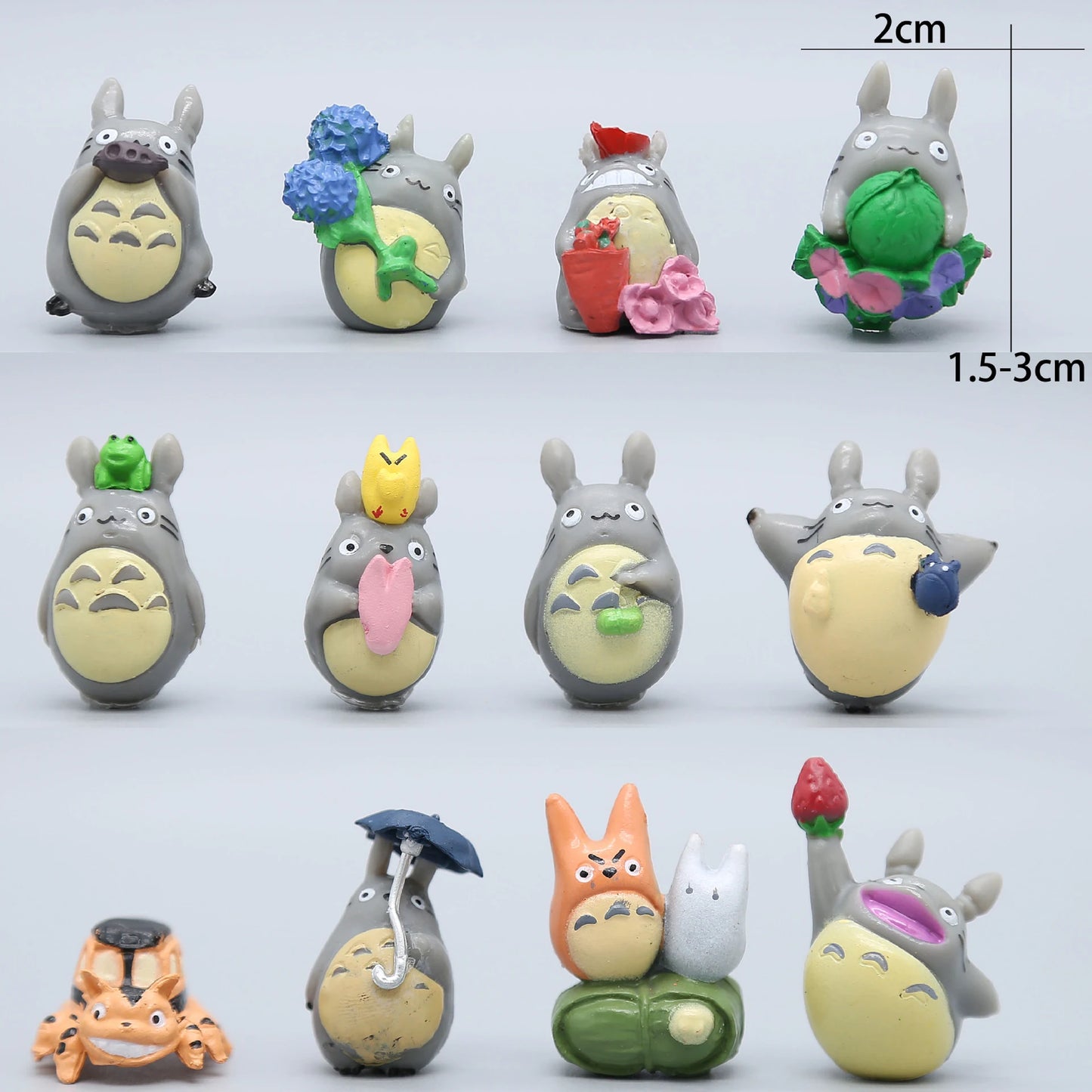 1-12pcs Anime Miyazaki Hayao Series Totoro Figure Mini Statue Cute Toys Room Ornaments Pvc Figures Toy Kid Gifts Collecctibles