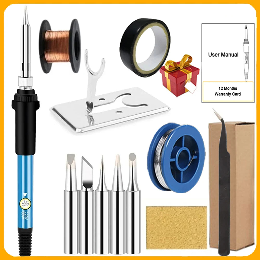 2026 Electric Soldering Iron Kits (SKU:10-IN-1)(16-IN-1)(20-IN-1) 60W Adjustable Temperature Replaceable Soldering Iron Welding
