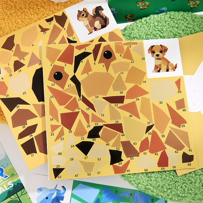 Mr Paper 12pcs/bag Sticker Book Students' Handmade 3D Geometric Collage DIY Stickers Early Educational Stickers For Journal
