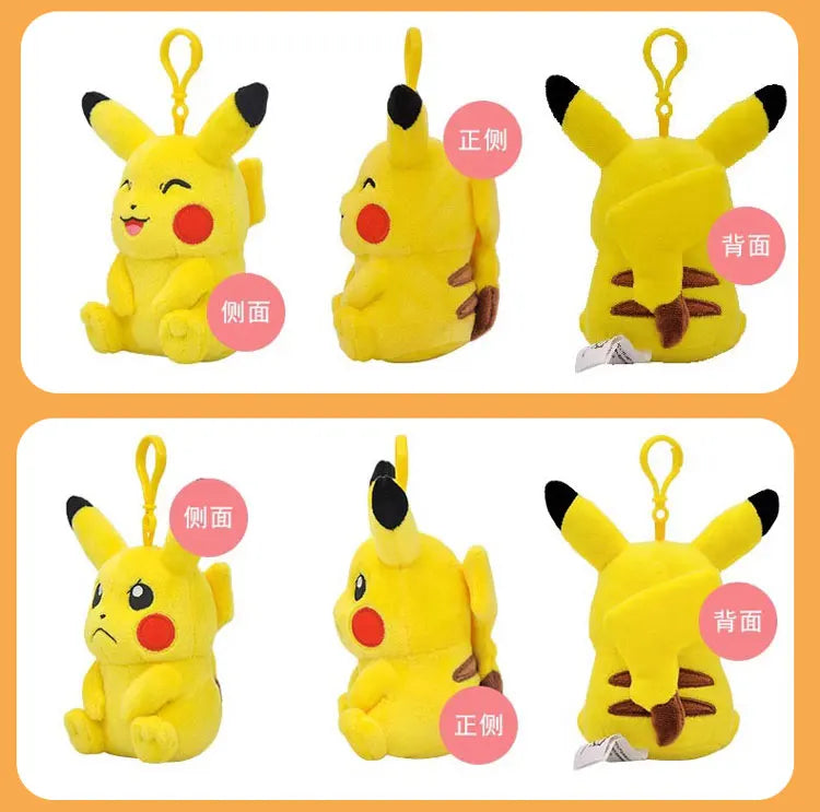 Anime Pokemon Pikachu Mew Psyduck Squirtle Bulbasaur Kawaii Stuffed Plush Toys School Bag Backpack Pendant Doll Keychain Gift