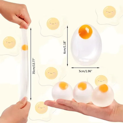 Funky Egg Squishy Ball - Clear Stress Relief Toy for Kids & Adults Anxiety Reducer, Squeeze Splat Sensory Fidget Toys
