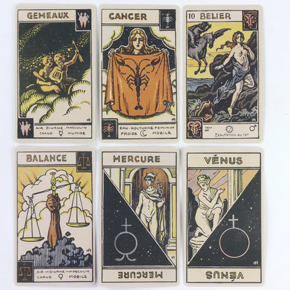 Astrological Zodiac Tarot Card Deck, "Le Tarot Astologique" Tarot Card 48 Pcs Oracle Cards 10.3*6cm