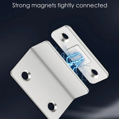 1pair Magnetic Door Catch Latch-Invisible Strong Adhesion, Drill-Free Mount, Seamless Release- Ideal for Cabinets, Sliding Doors