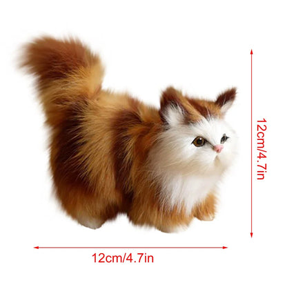 Cute Simulation Cat Plush Toys Hard Stuffed Kitten Model Fake Cat Realist Animals For Kids Girls Birthday Valentine's Day Gift