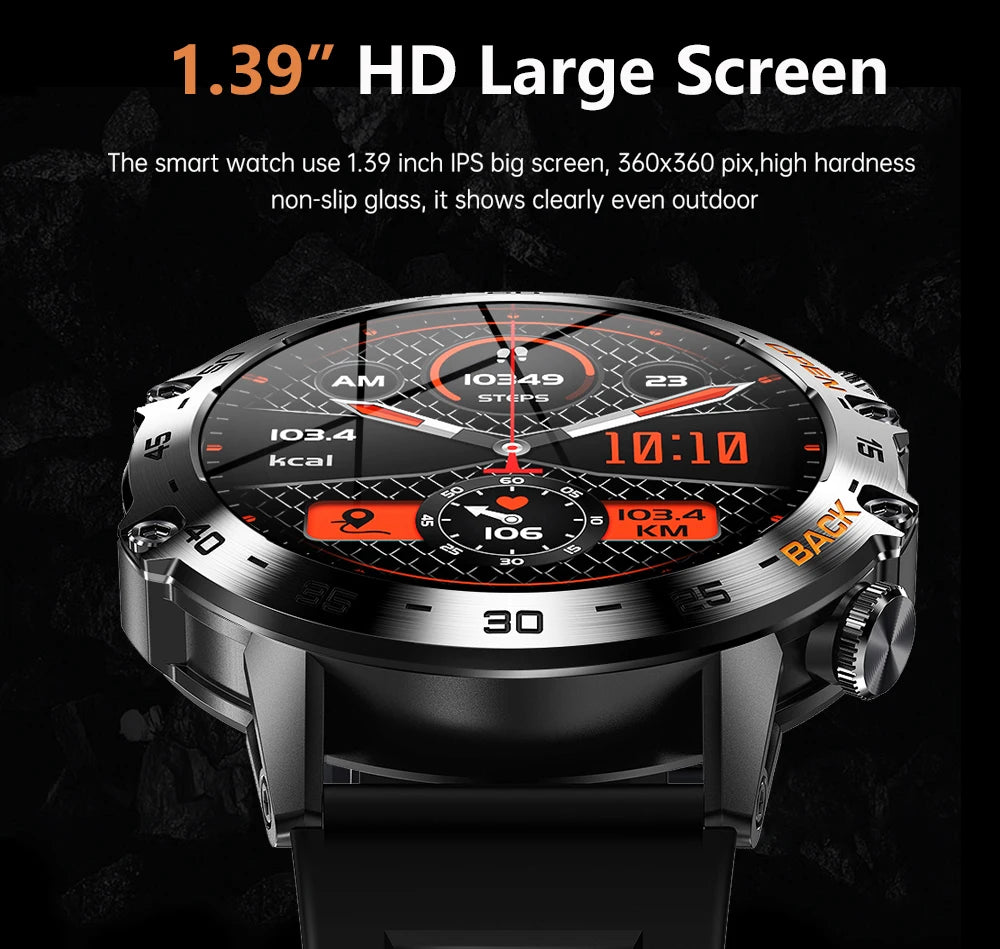 MEVADEN 1.39 inch Bluetooth Call Smart Watch Men Sports Fitness Tracker Watches IP67 Waterproof Smartwatch for Android IOS MD52
