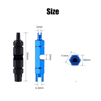 3-in-1 Bike Multifunctional Valve Core Remover Tool Wrench Spanner For Bicycle Schrader and Presta Valve Extender
