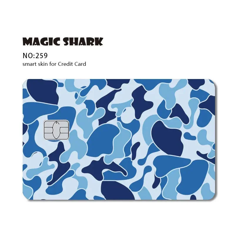 Magic Shark Dog Meme Hunter Snake Stonks 3M Matte PVC Front Sticker Film Cover Skin for Bank Debit Credit Card