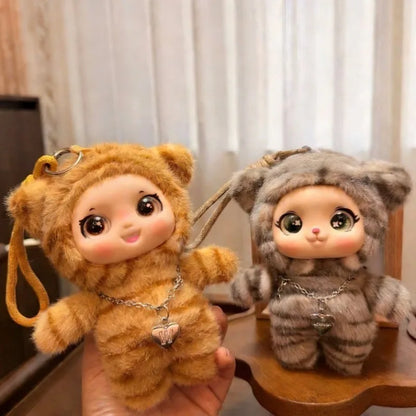 New Cute Kitty Vinyl Face Plush Pendant Kawaii Cat Plushie Keychain Backpack Charm Home Decor for Adults Stuffed Pendant