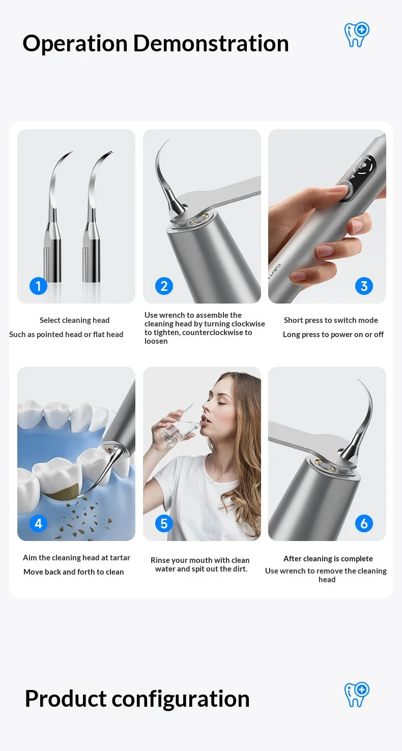 HOMEFISH Home Dental Cleaning Device Professional Tool for Removing Tartar Plaque And Calculus with Visual Technology