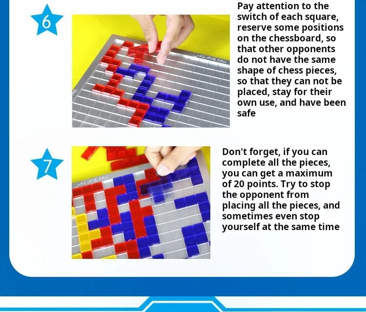 Children Intellectual Puzzle Strategy Board Educational Toys Colored Squares Game Kids Family Party Indoor Desktop Jigsaw Games