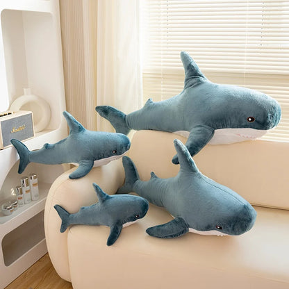 100cm Cartoon Hot Sell Soft Rainbow Shark Plush Doll Pillow Sea Creatures Colorful Shark Plush Toy Warm Hug For Boys Girls Gifts