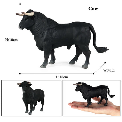 Oenux Simulation Cute Farm Animals Milk Cow Cattle Calf Angus Bull OX Buffalo Model Action Figures Educational Cute Toy Kid Gift