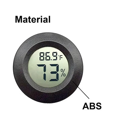 Round Digital LCD Thermometer For Car Indoor Room Cigar Wine Cabinet Digital Temperature Humidity Meter Pet  Acrylic Box
