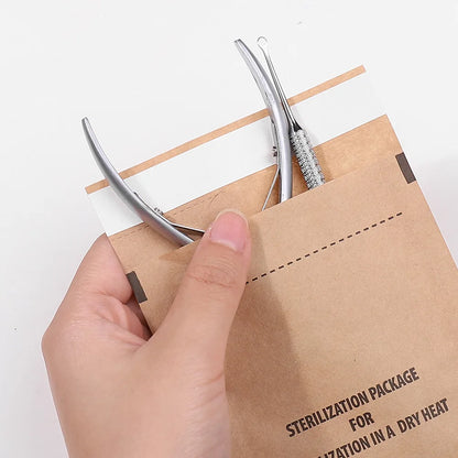 50/100Pcs Kraft Paper Bag Disposable Sterilization Disinfection Bag Nail Tools Sterilizer Manicure Bags sterilization Pouch