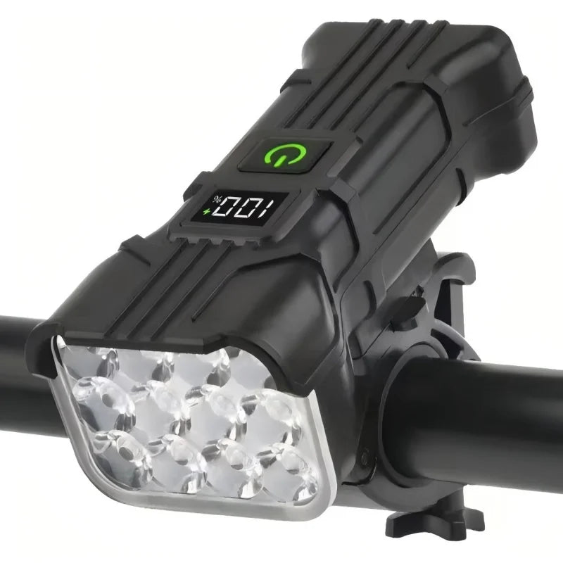 12 LED Bicycle Front Light Rechargeable Bike Light with Horn MTB Bicycle Head Lights Cycling Bike Safety Lamp for Night Riding