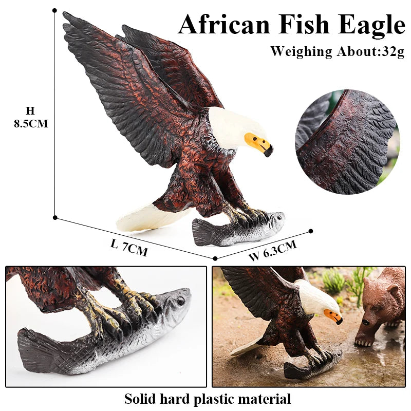 Oenux Garden Bird Figurines Snowy Owl Toucan Bucerotidae Animals Model PVC Action Figures Collection Toys For Kids Birthday Gift