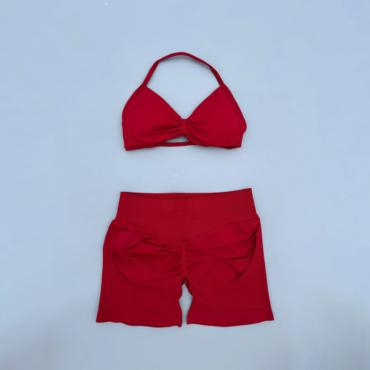 2 Piece Sports Gym Set Strappy Bra Yoga Underwear Short Sport Leggings Bicycle Running Sportswear Woman Seamless Yoga Set