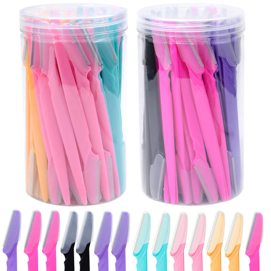 10/30/40Pcs Eyebrow Razor Facial Razor for Women Multipurpose Exfoliating Dermaplaning Tools with Precision Cover Safety Beauty