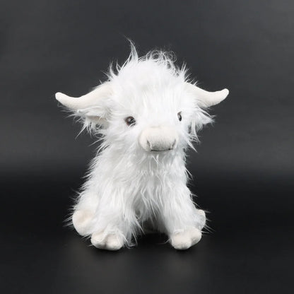 Simulation Highland Cow Animal Plush Doll Soft Stuffed Highland Cow Cattlle Plush Toy Plushie Gift for Kids Boys Girls