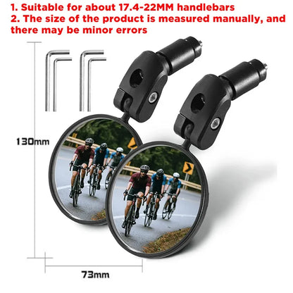 Universal Bicycle Mirror Rearview Adjustable Rotate Wide-Angle Cycling Handlebar Rear View Mirrors for MTB Road Bike Accessori
