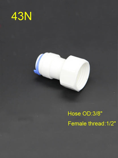 Reverse Osmosis Quick Coupling 1/4" 3/8" OD Hose Connection Tee Y Connector 2 Way Straight RO Water Plastic Pipe Fitting