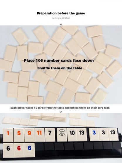 M/L/XL Digital Game Set, Travel Rummy, Mahjong, Rummybrix, Number Game Cards - Adult Leisure Party Board Game Travel Game