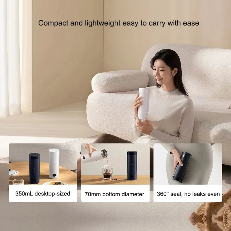Original MIJIA Portable Electric Kettle 2 Thermos Cup Fast Water Boiler 350ml Smart Temperature Insulated Kettle Travel (CN)