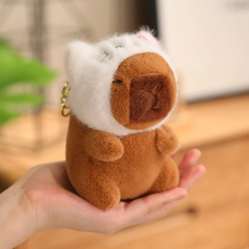 Capybara Plush Toy Pendant Keychain Capibara Cosplay Pokemon Pikachu Disney Stitch Sanrio Kuromi Plushies Stuffed Bag Decor Gift