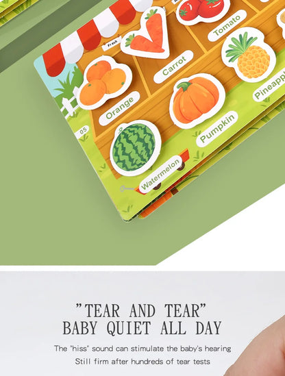 New Montessori Scene Stickers for Children DIY Hand-on Puzzle Reusable Books Cartoon Learning Cognition Toys for Kids Gift