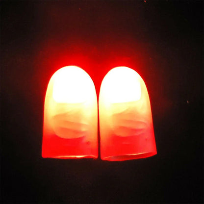 2/4Pcs Funny Magic Light Up Finger Fingers LED Tricks Thumb Magic show Props Christmas Christmas Festival Party Novelty Toys