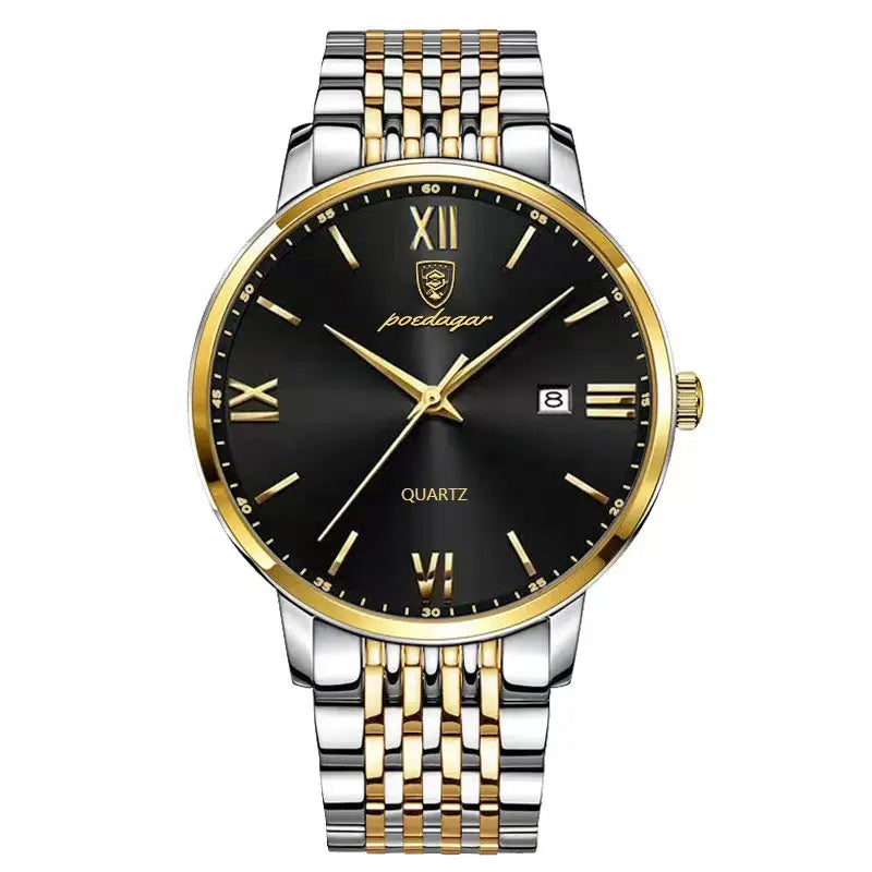 POEDAGAR Luxury Sports Men's Wristwatch Stainless Steel Waterproof Date Man Watch High Quality Casual Fashion Quartz Men Watches