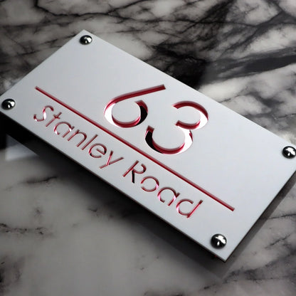 Customized Sign Outdoor House Number Plate Personalized Family Address Name Hotel Sign 3D Acrylic Laser Cut Wall Plaque