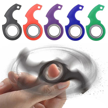 Keychain Metal Fidget Spinner Stress Toy Fingertip Keyring Finger Ring Relieve Anxiety Boredom Party Gift for Kid Adault