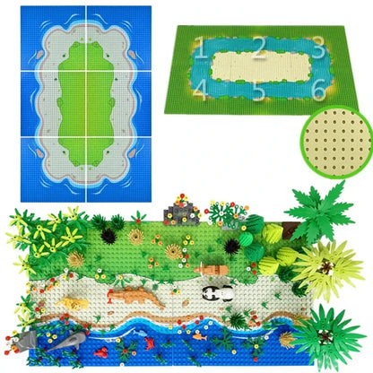32X32 Dots Styles Classic Building Block Base Plate City View Traffic Road Figures Construction Toys Bricks Plastic Baseplates