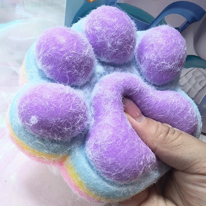 12cm Gradient Color Cat Paw Pinch Decompression Toy Squishy Fidget Toy Relax Squeeze Toy Slow Rebound Stress Relief Cat Claw Toy