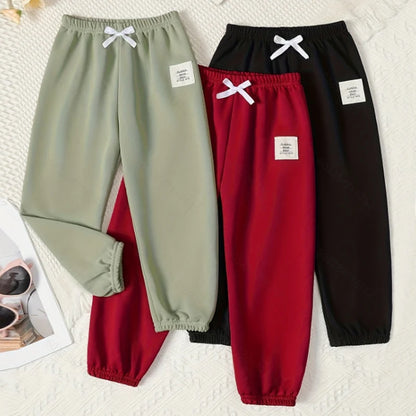Children's Multi-color Seasonal Casual Sports Pants For Boys And Girls Autumn Solid Color Fashion Loose Haren Pants Sweatpants
