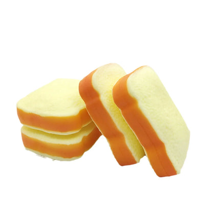 Soft Flour Toast Sliced Shape Bread Stress Toy Anxiety Relief Fake Food Toy for Adult Tricky Funny Birthday Gifts