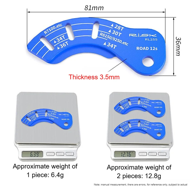 RISK 12T Electric Rear Derailleur Adjuster Adjustment Gauge Guide Tool Chain Gap Tool for Road Bike R7100 R7150 RX820 R8150