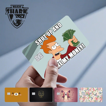 Magic Shark Flower Butterfly Bear Wing No Fade PVC Film Skin Cover Sticker for Bank Debit Credit Card