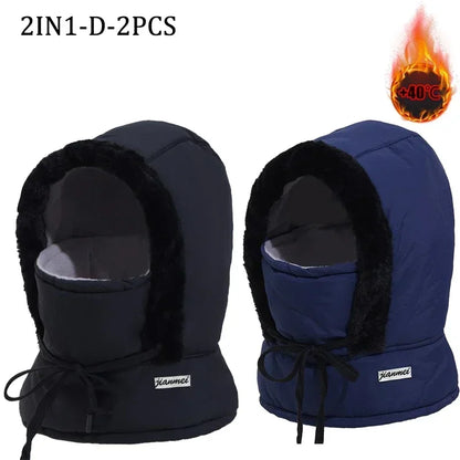 Cold Weather Thermal Balaclava Scarf Winter Windproof Hood Hat Plush Neck Warmer Ski Face Mask for Outdoor Activities