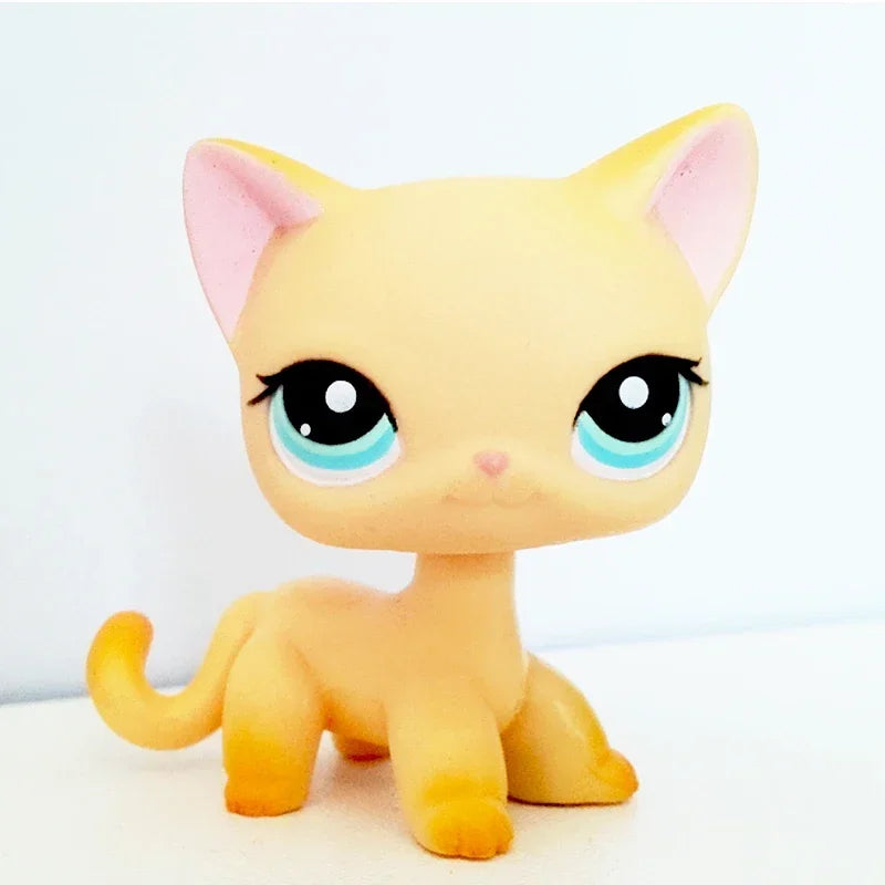 CAT rare pet lps bobble head toys short hair cat standing grey #5 #391 black #336 old original anime figure toys
