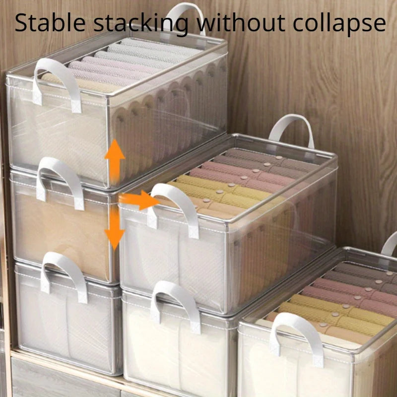 1 Pc Transparent PVC Solid Steel Frame Storage Box, Waterproof Underwear Storage Basket, Suitable for Home and Dormitory Use