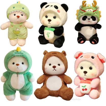 Kawaii Giant Bear Cosplay Panda Doll Creative Plush Toy Cartoon Zoo Animal Plushie Throw Pillow Birthday Xmas Gift Home Decor