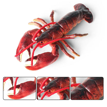 Oenux Ocean Animals Simulation Tiger Prawn Crayfish Shrimp Sea Life Model Figurines Action Figures Collection Toys For Kids Gift