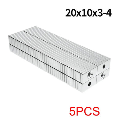 Super Strong Neodymium Magnet  N35 NdfeB Permanent Magnetic imanes Block with holes Powerful Magnets Refrigerator Magnet