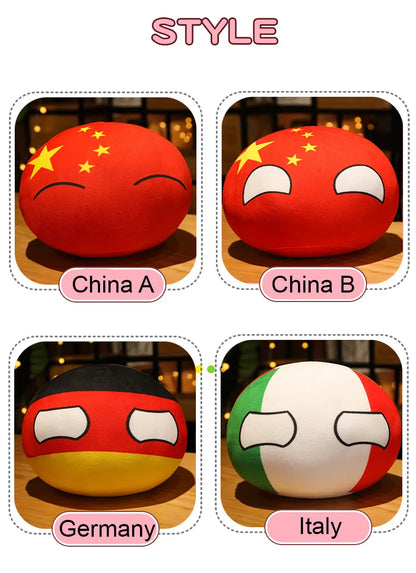 Wholesale Hot 10/30/40cm Polandball Country Ball Toy Plush Pendant Doll Countryball Ussr Usa France Russia Uk Japan Germanyitaly